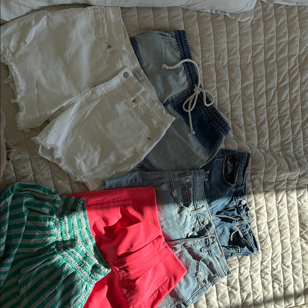 Target Women's Jean Shorts Collection - White, Blue, Pink, Green